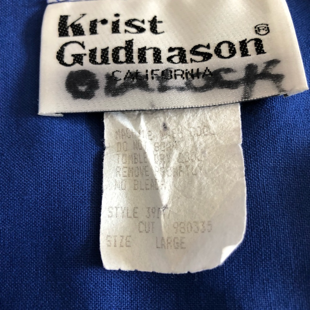 Vintage Krist Gudnason Wearable Art Abstract Print Dress Sz L - Picture 7 of 9
